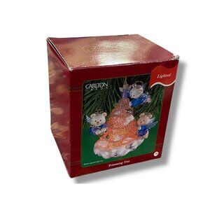 Trimming Trio Angel Bears Christmas Tree Holiday Ornament Carlton Cards Lighted